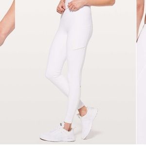White Lululemon Speed Up Tight *28"